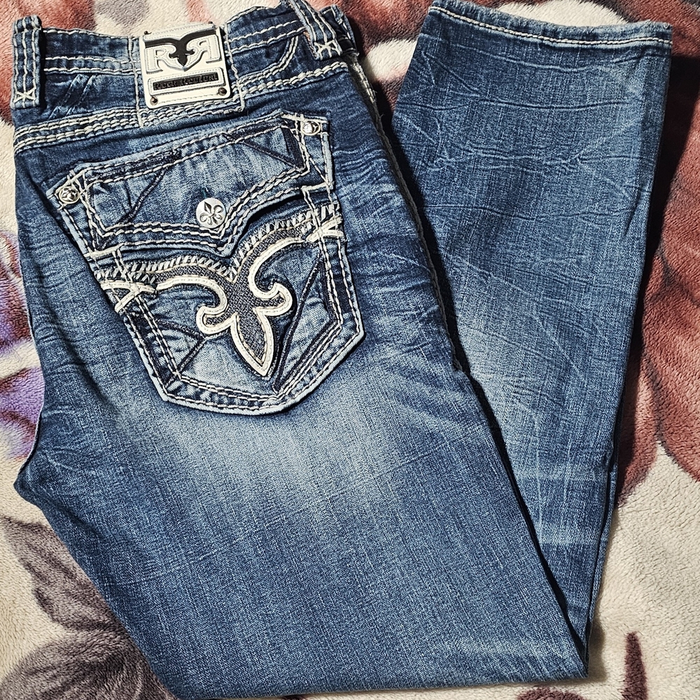 Rock Revival Men's Slim Straight Blue Jeans
